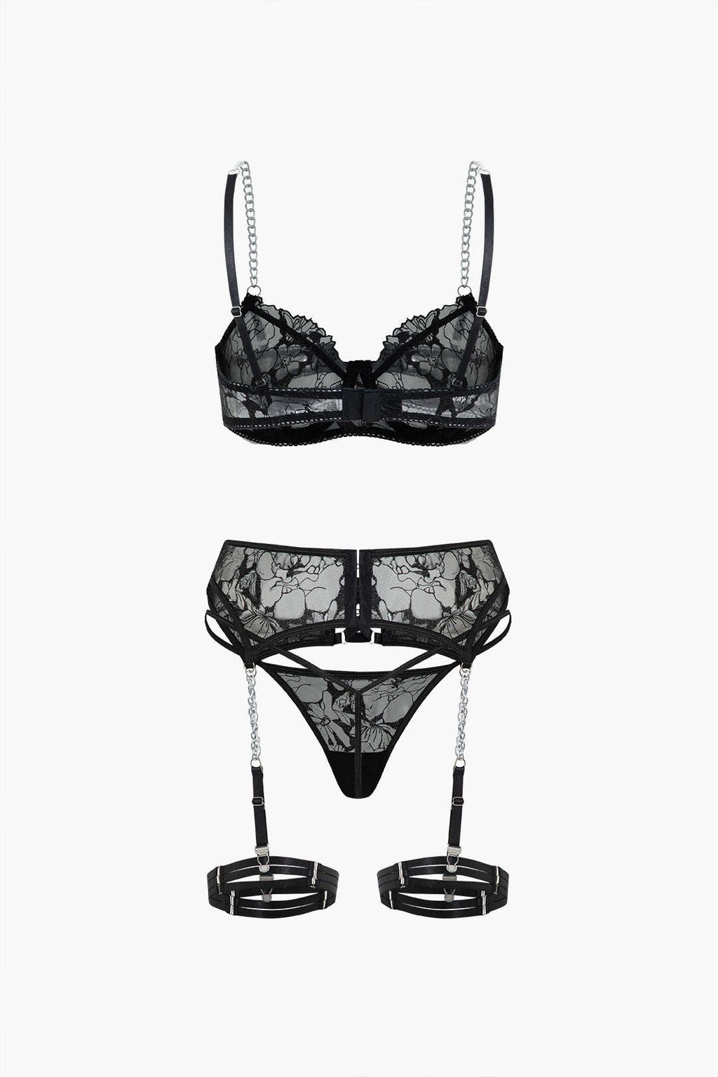 Tül Zincir Çapraz Detaylı Jartiyer Takımı