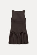 Florence Fiyonklu Fırfırlı Mini Elbise