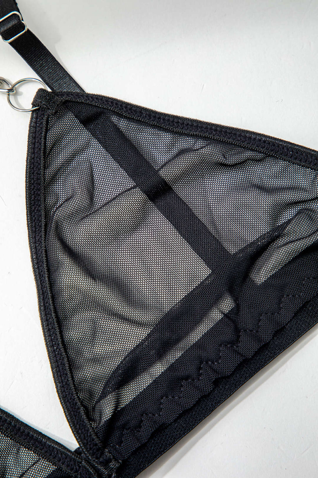 File Şeffaf Zincir Detaylı İki Parçalı İç Giyim Seti ve Choker