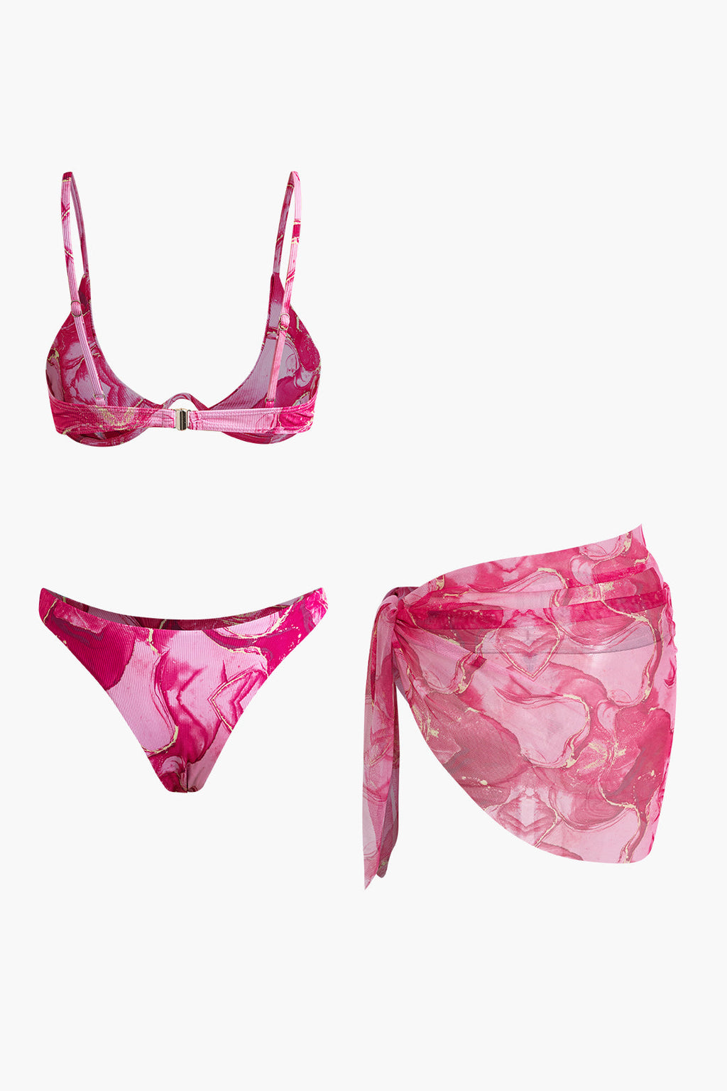 Baskılı Bikini ve Pareo Takımı