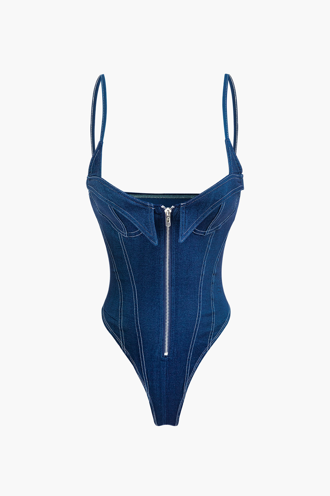 Shapewear Denim Askılı Bodysuit