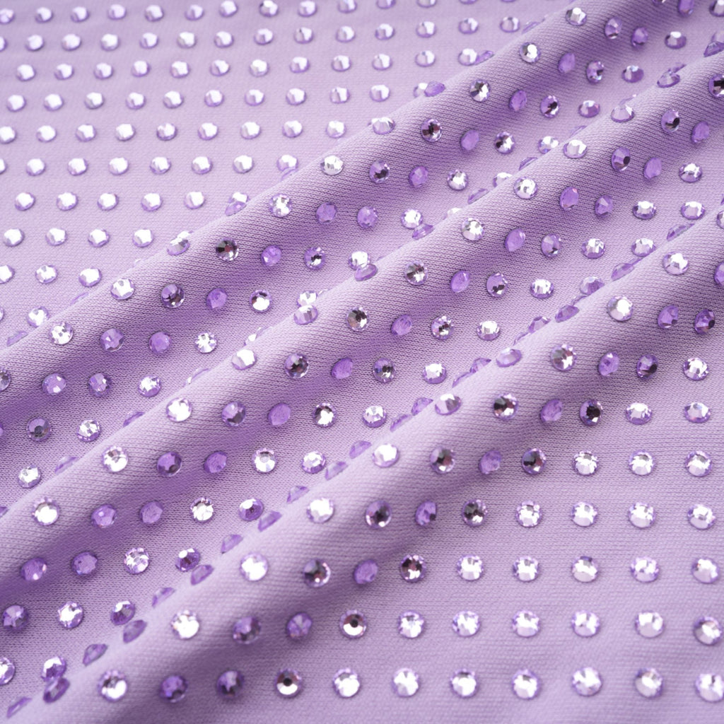 Hermine Mor Kristal İşlemeli Elbise