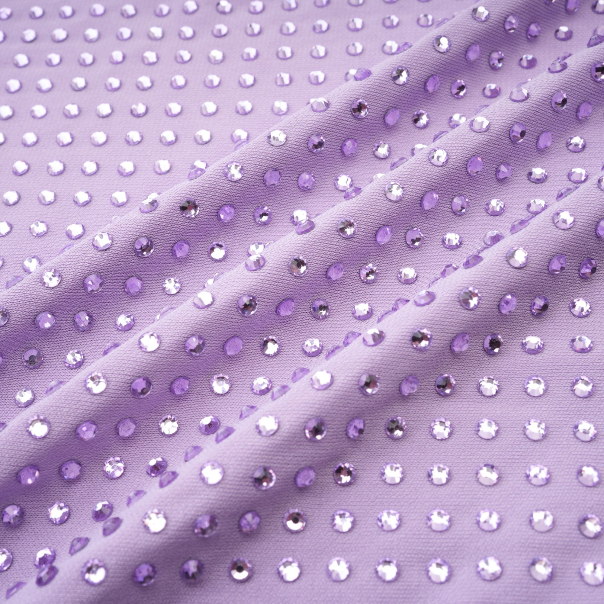 Hermine Mor Kristal İşlemeli Elbise