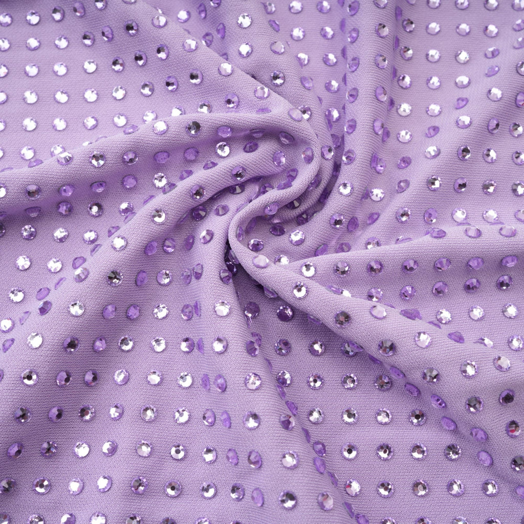 Hermine Mor Kristal İşlemeli Elbise