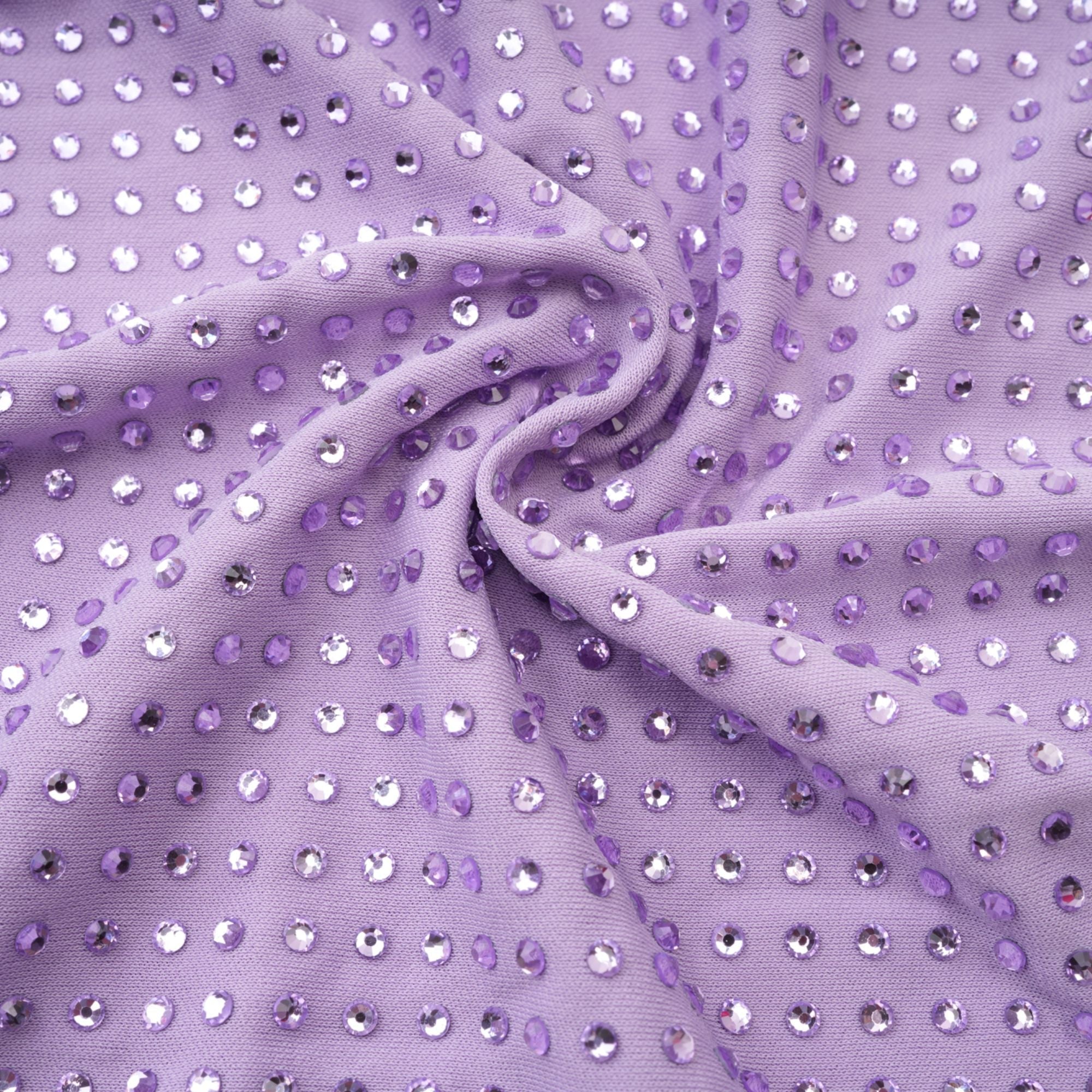 Hermine Mor Kristal İşlemeli Elbise