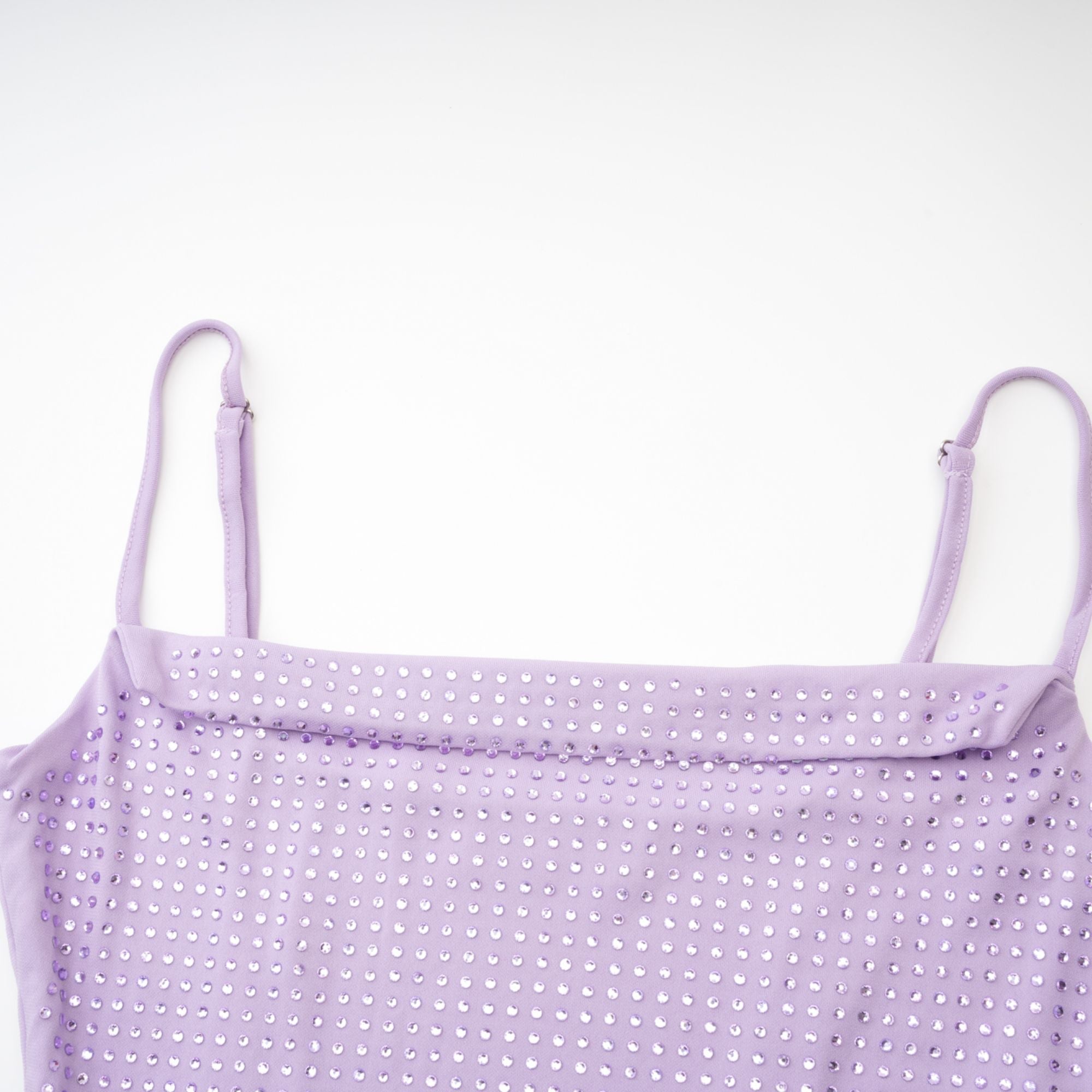 Hermine Mor Kristal İşlemeli Elbise