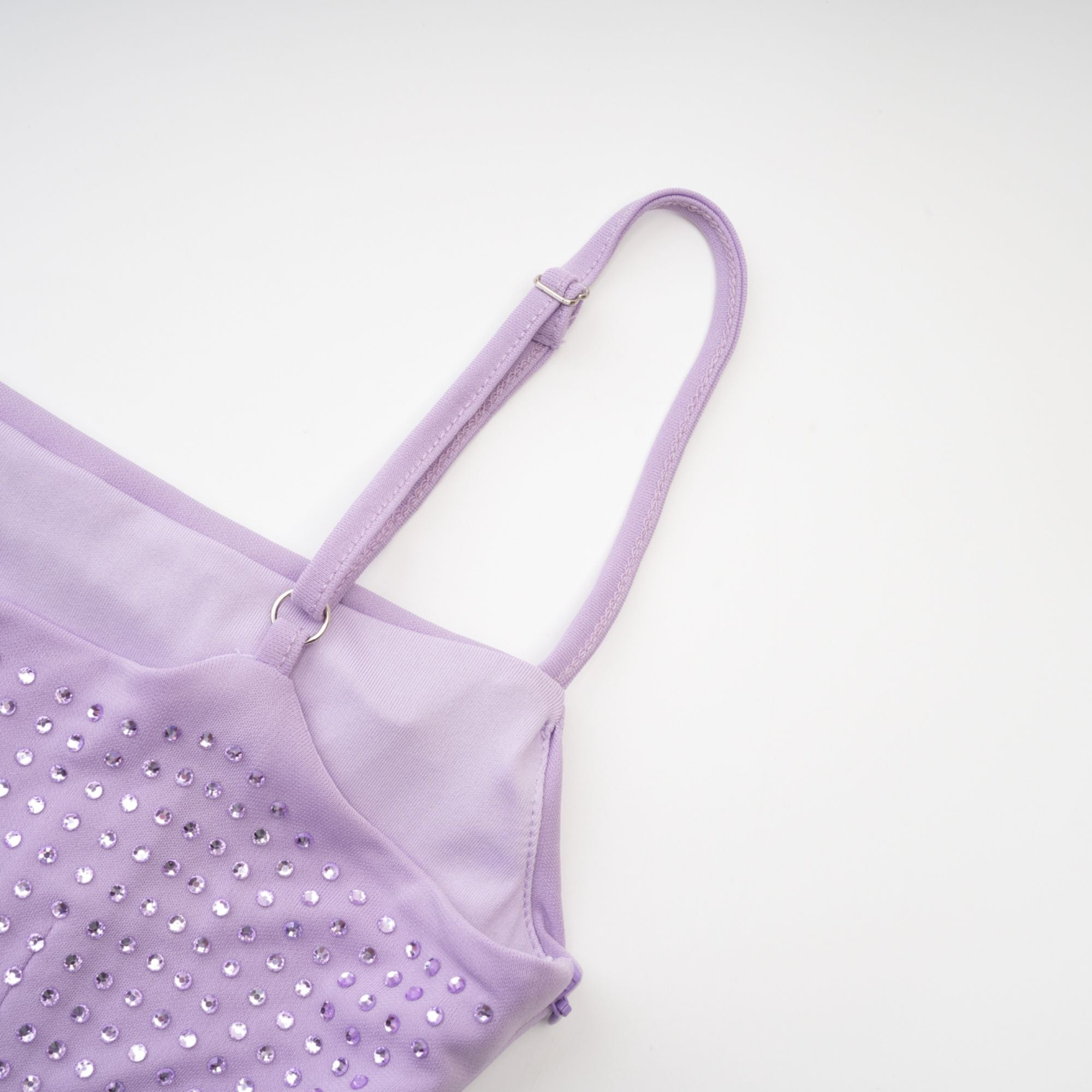 Hermine Mor Kristal İşlemeli Elbise