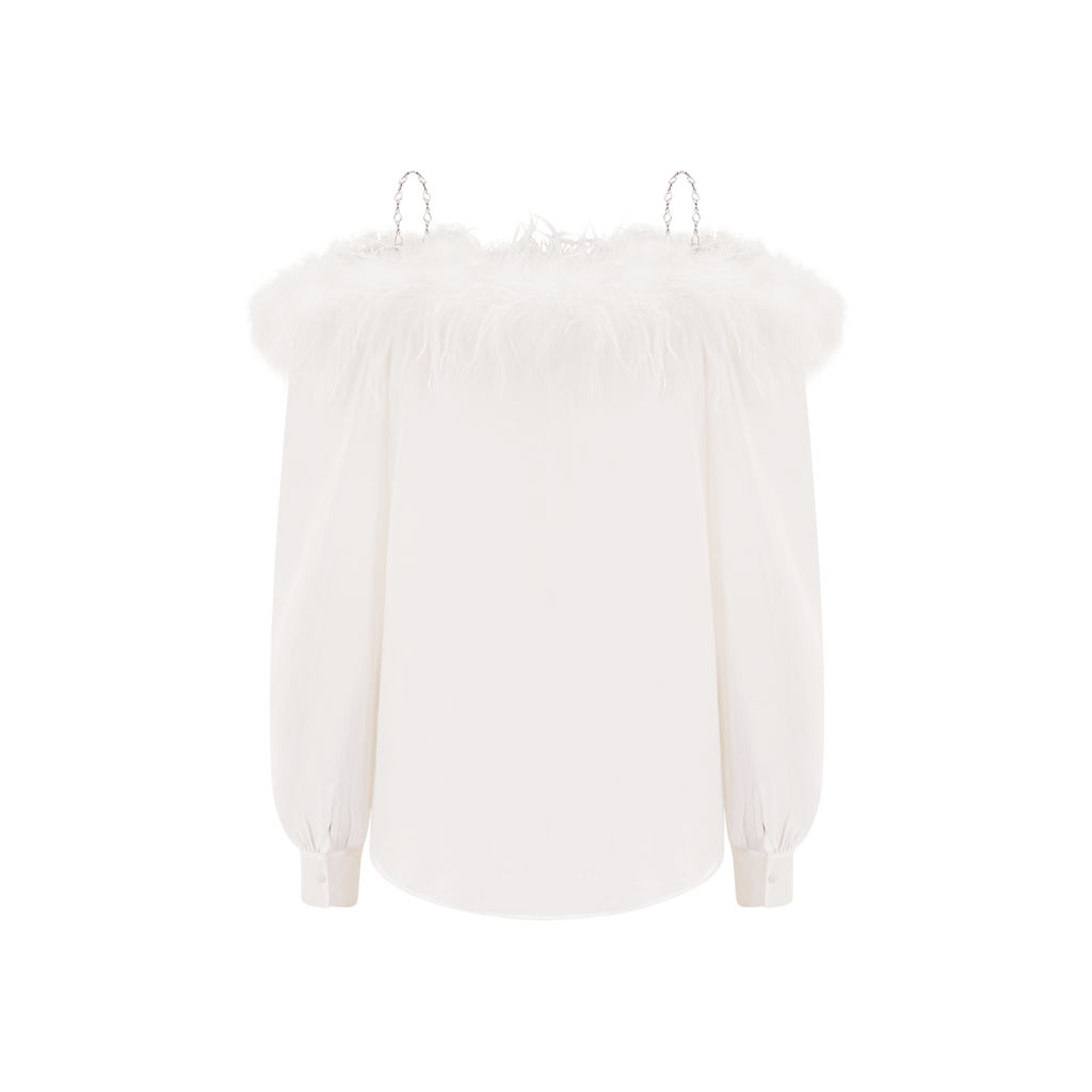 Jineva Tüy Süslemeli Zincir Askı Bol Gömlek