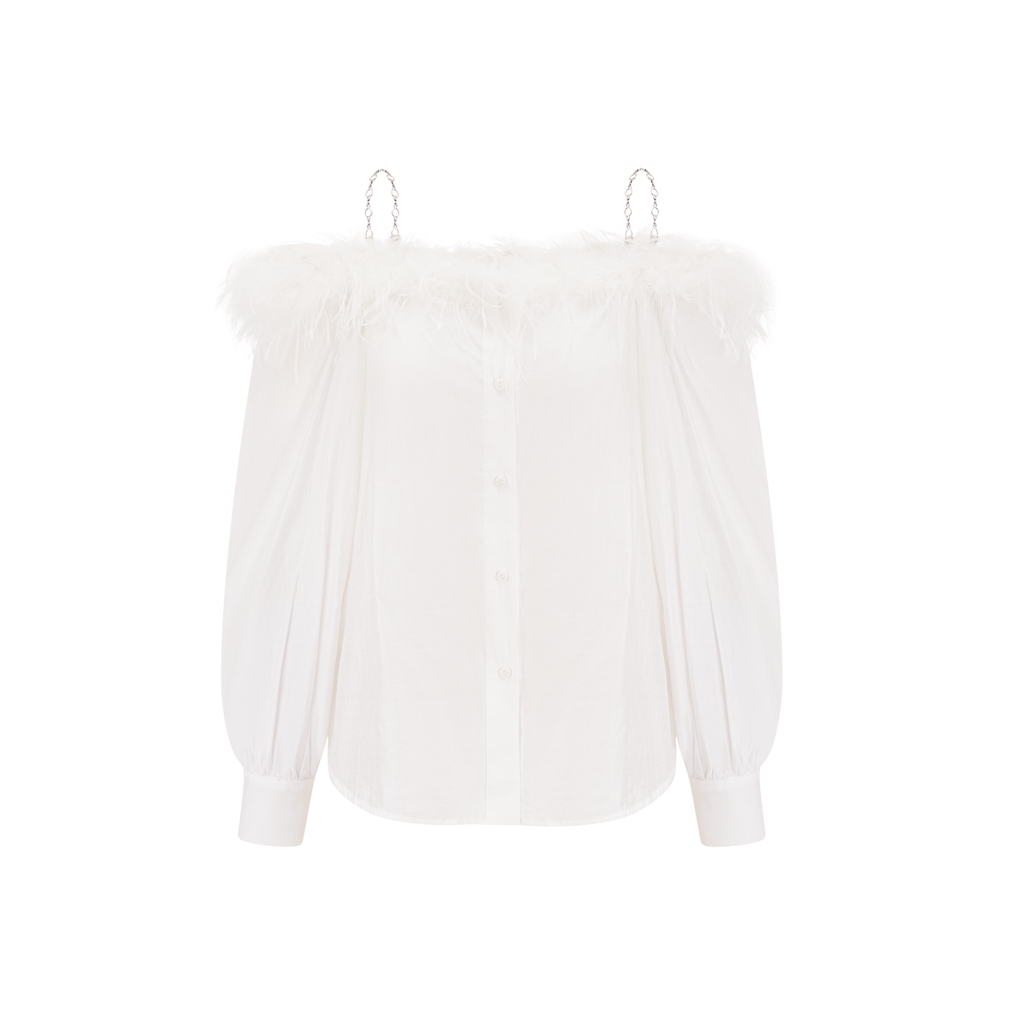 Jineva Tüy Süslemeli Zincir Askı Bol Gömlek