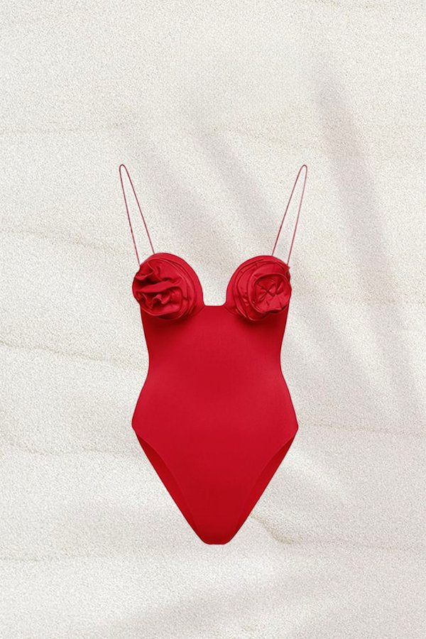 Joyce Çiçek Detay İki Parça Mayo Takımı