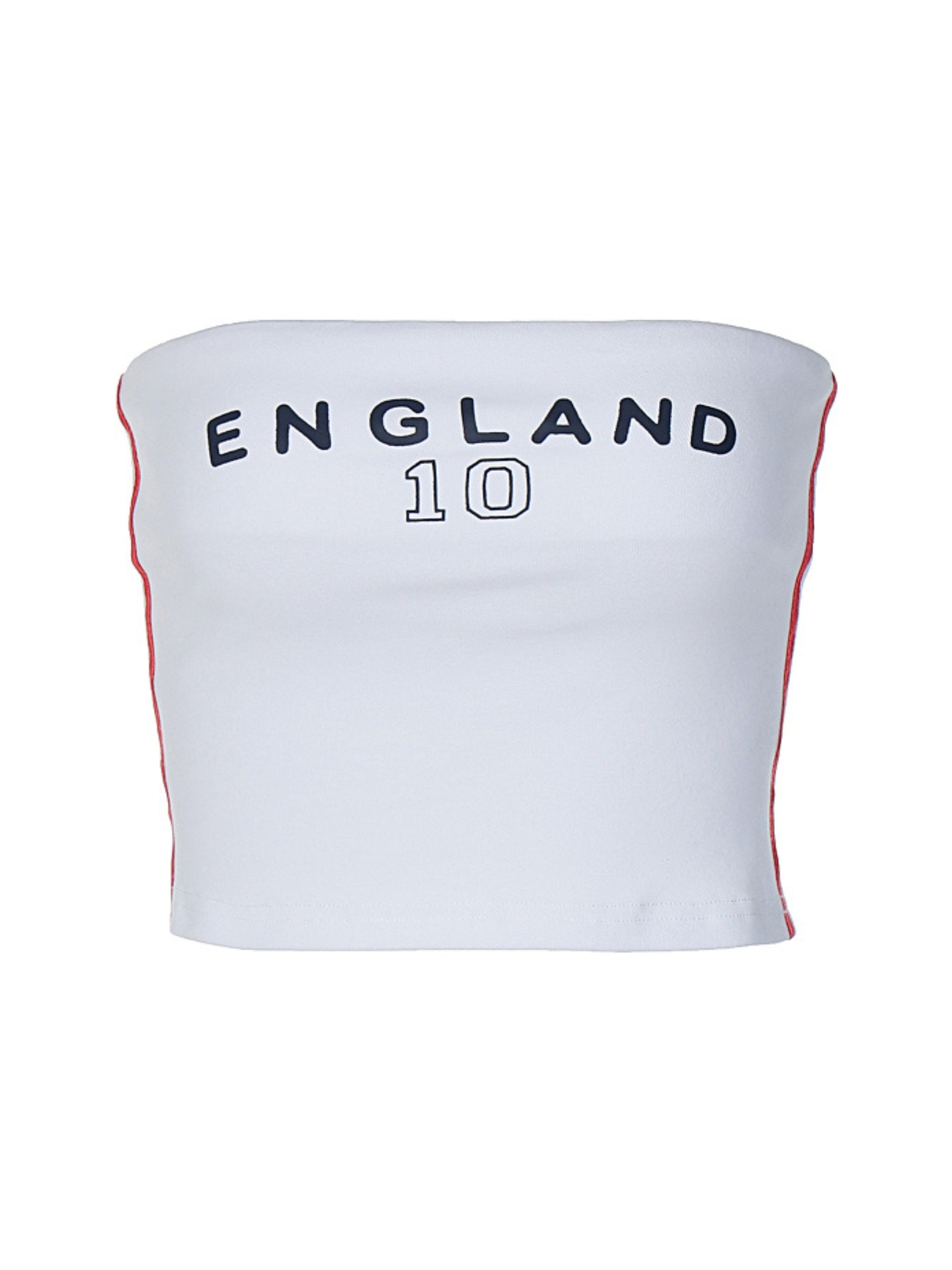 England Baskılı Straplez Crop Top