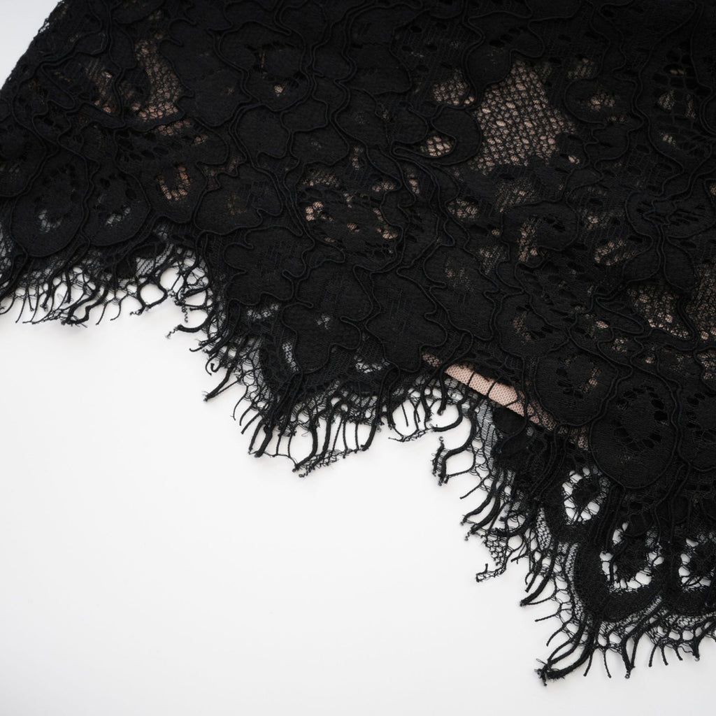 Kylitha Siyah Dantel Kurdeleli Mini Elbise