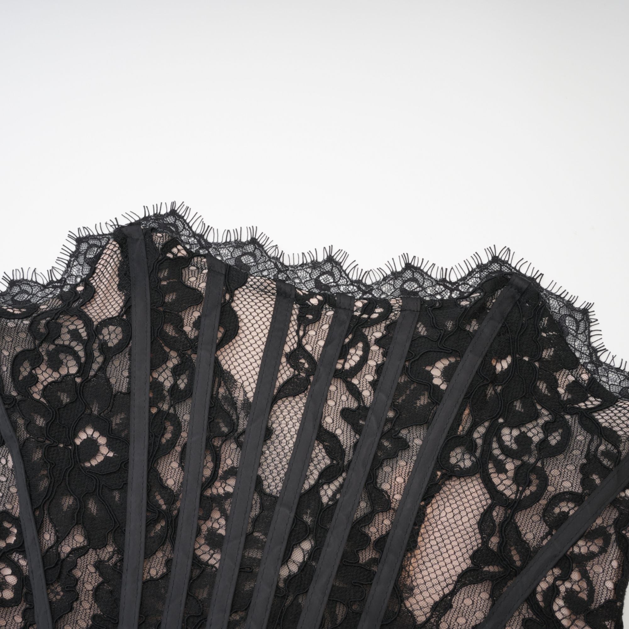 Kylitha Siyah Dantel Kurdeleli Mini Elbise