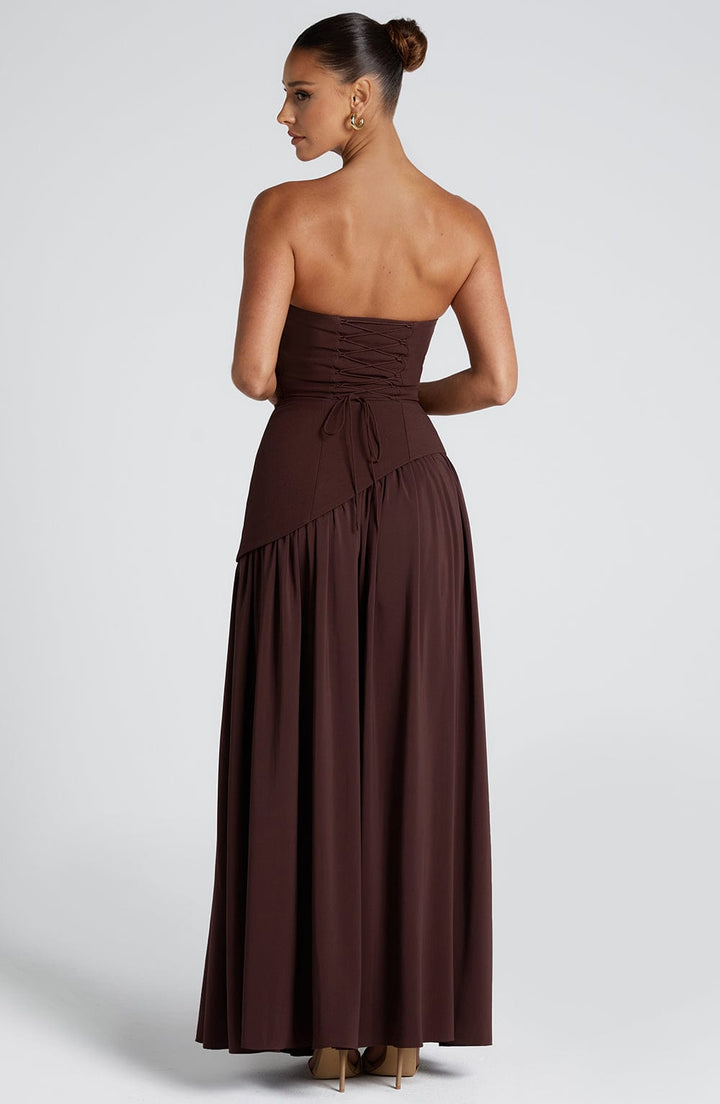 Maliyah Maxi Elbise - Kahverengi