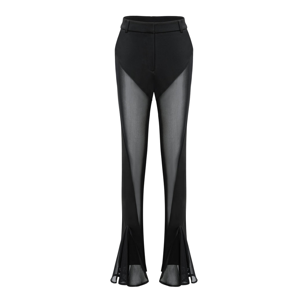 Noémie Şeffaf Panelli Geniş Pantolon