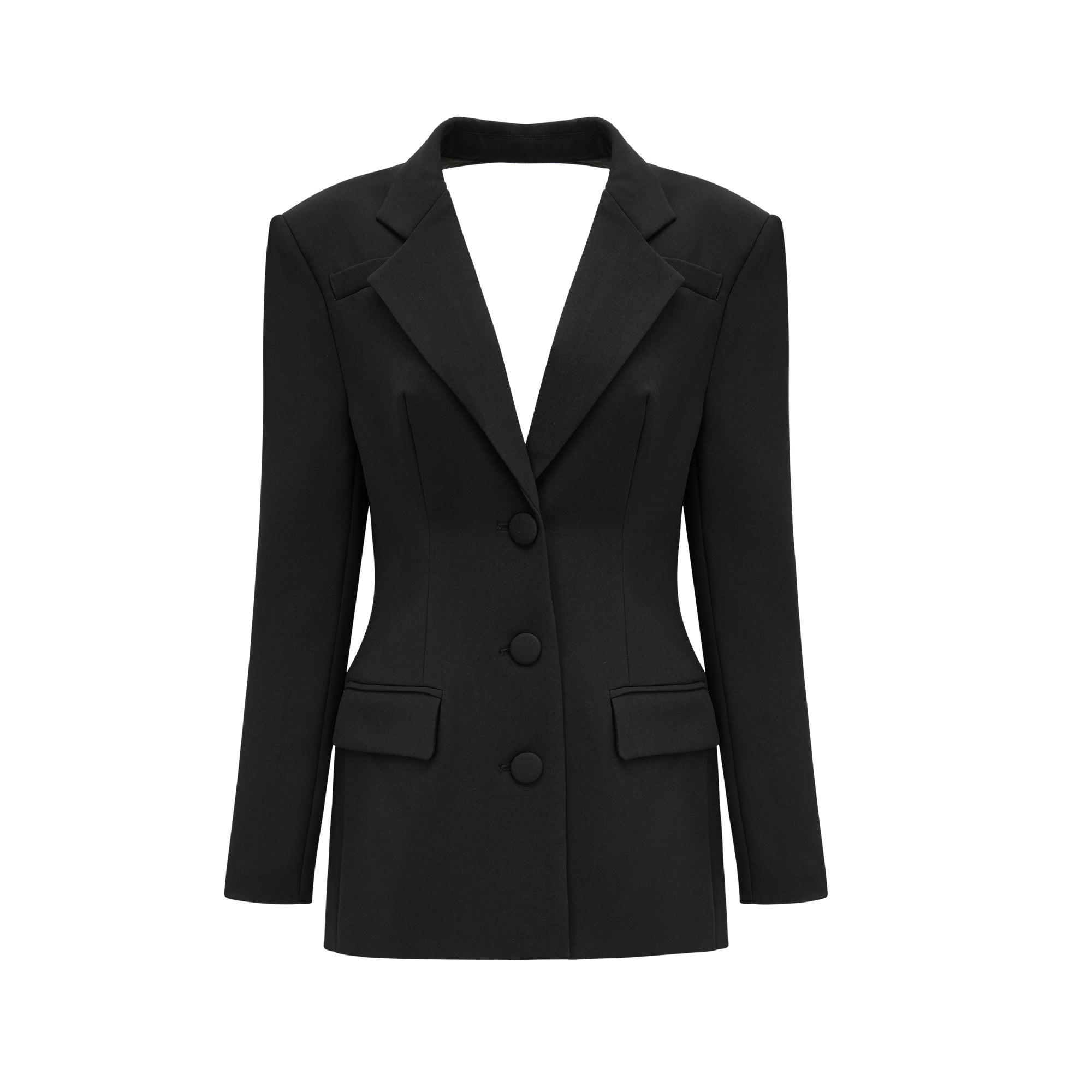 Odette Siyah Arkası Açık Blazer