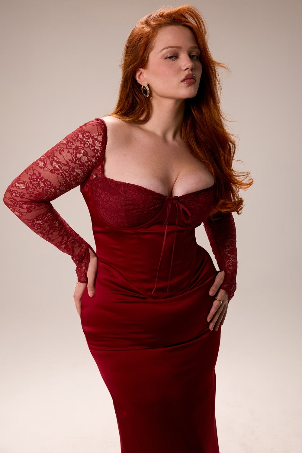 Flarance Dantel Kollu Korse Detay Elbise