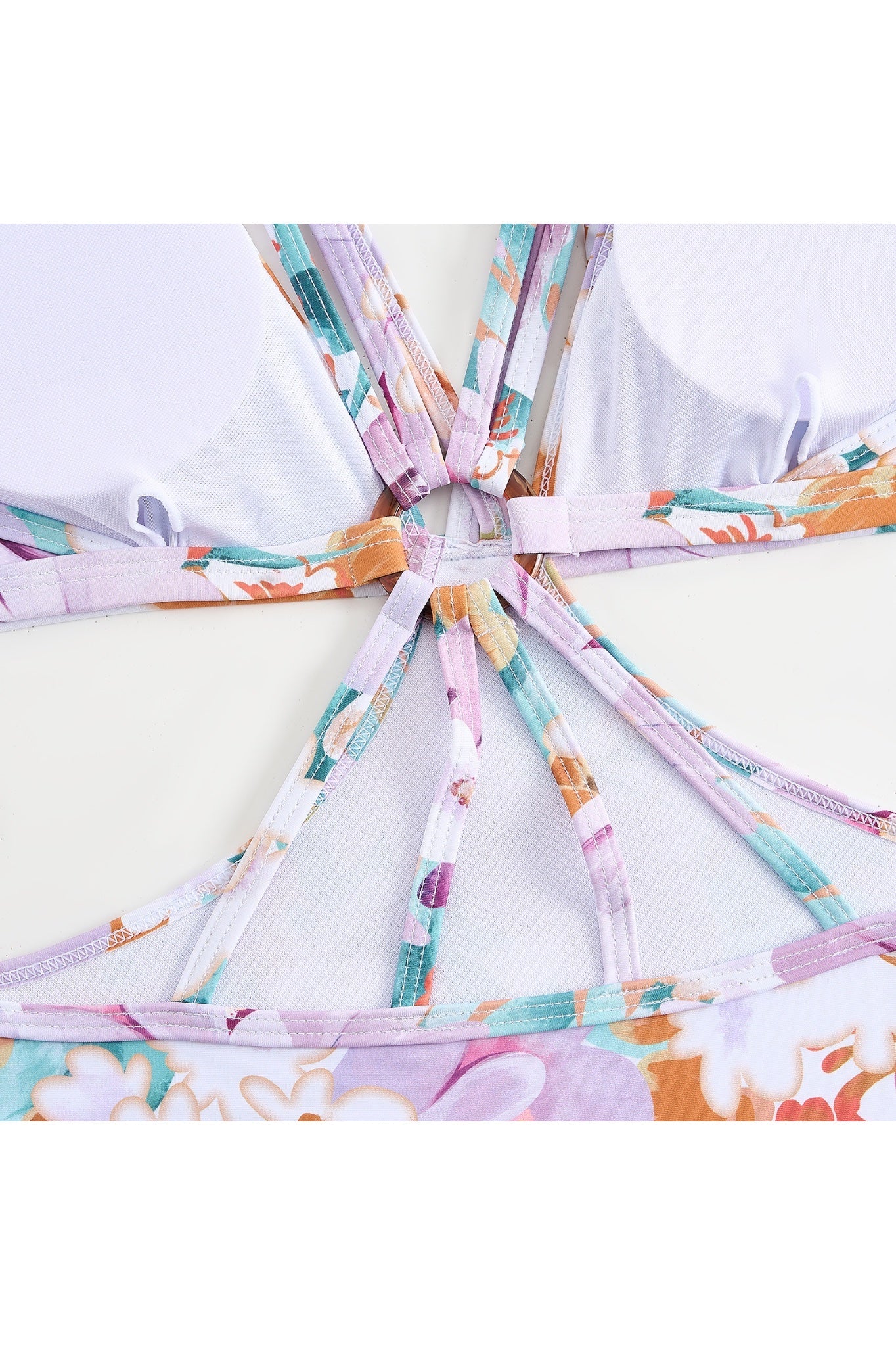 Çiçek Baskılı Fırfırlı Pareolu Mayo