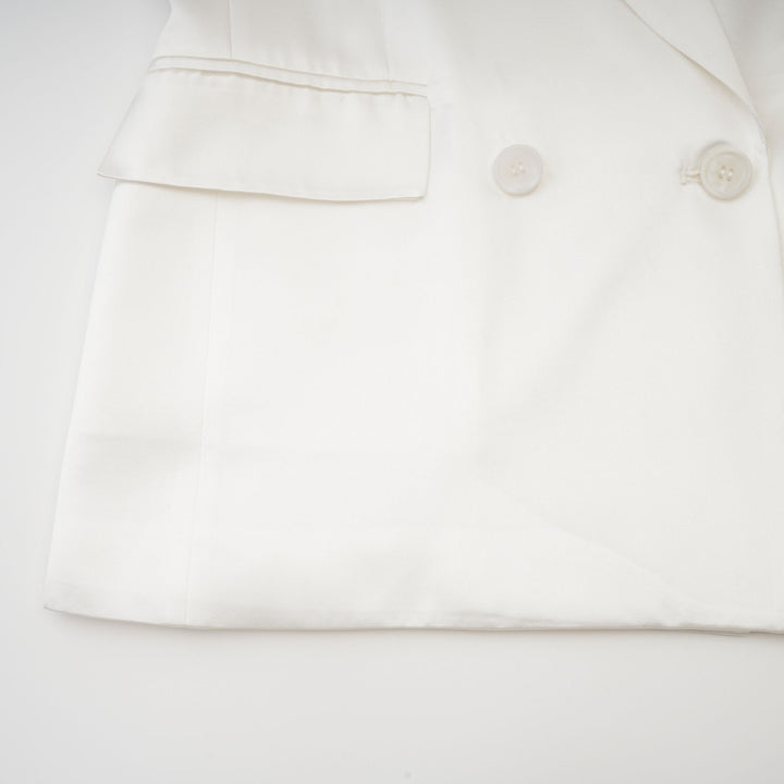 Sylvie Beyaz Kruvaze Blazer