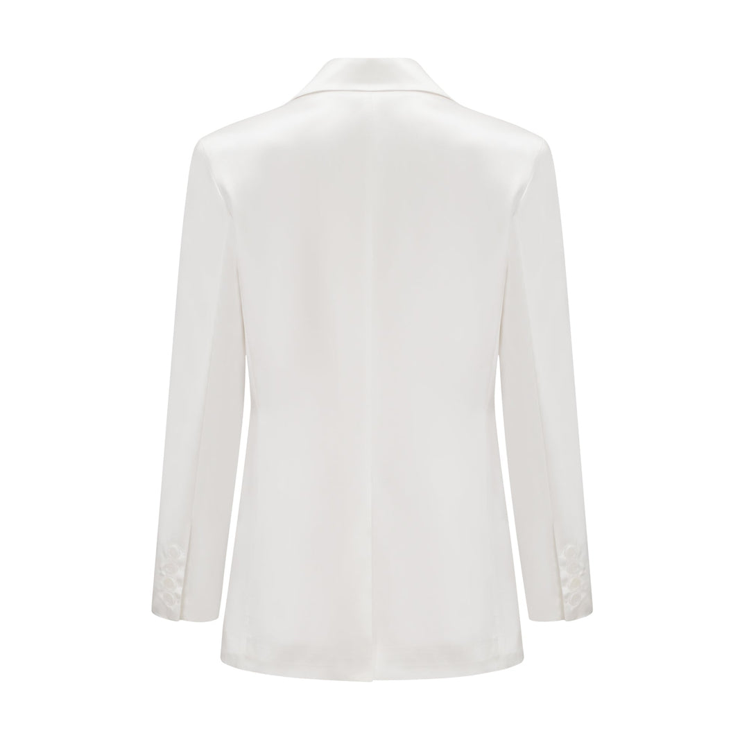 Sylvie Beyaz Kruvaze Blazer