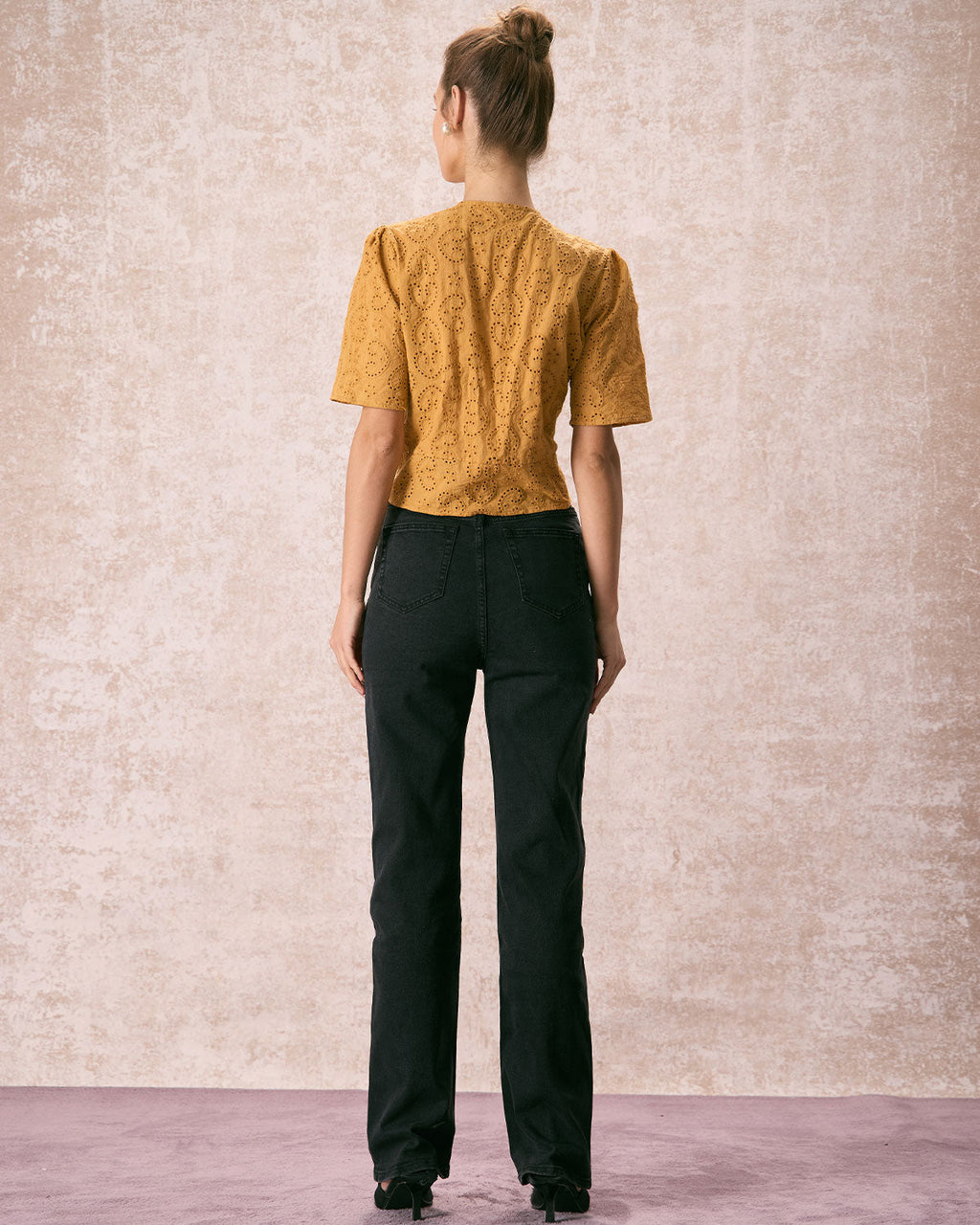 Siyah Yüksek Bel Düz Kesim Kot Pantolon