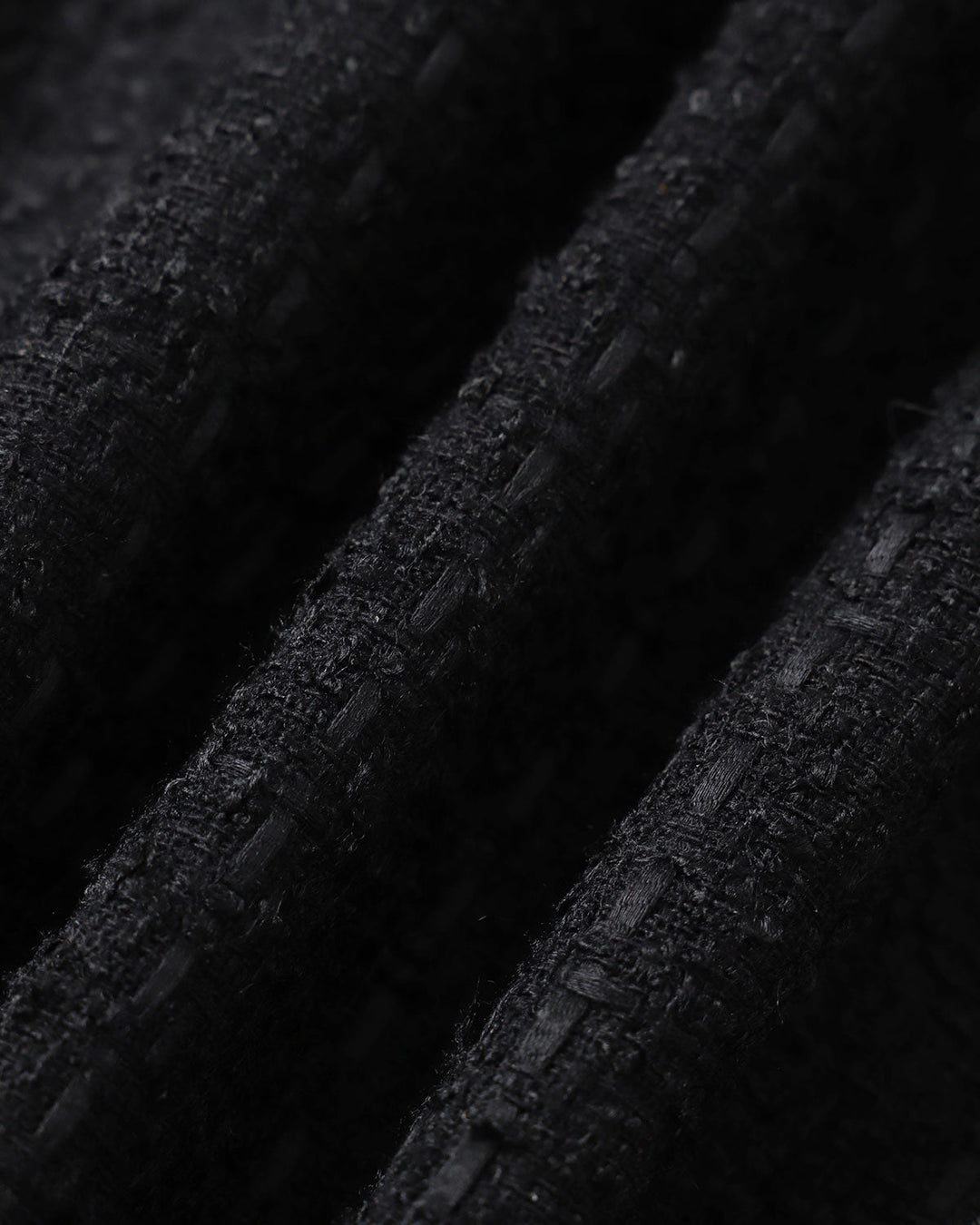 Siyah Çift Sıra Düğmeli Tweed Blazer