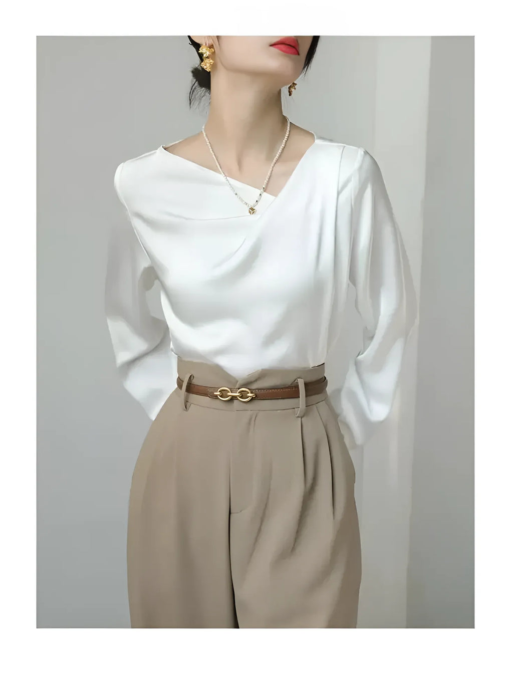 Yaka Detay Uzun Kollu Bluz